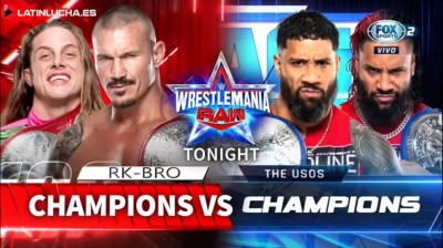 RK-Bro Vs The Usos - Wrestlemania RAW 28/03/2022