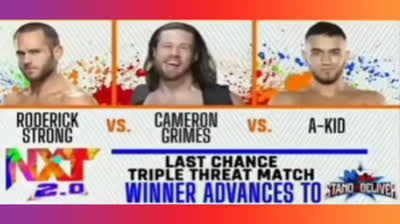 RODERICK STRONG VS CAMERON GRIMES VS A-KID - NXT 29 DE MARZO DE 2022