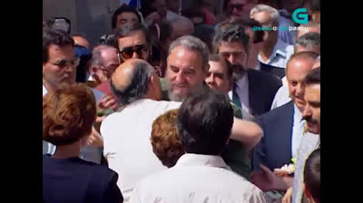 Fidel Castro visita la casa natal de su padre en Láncara (Galicia)