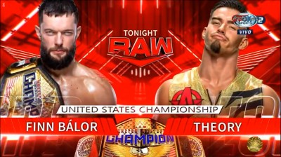 Finn Bálor Vs Theory - Campeonato de los Estados Unidos -. RAW 18/04/2022