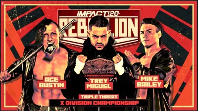 Trey Miguel Vs Mike Bailey Vs Ace Austin - Campeonato de la División X - Rebellion 2022