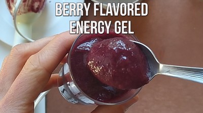 Homemade berry flavored energy gel for cycling