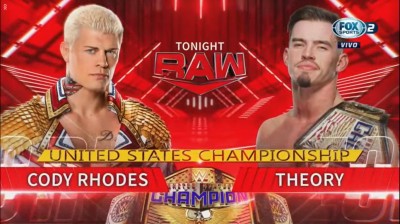 Theory Vs Cody Rhodes - Campeonato de los Estados Unidos - RAW 09/05/2022