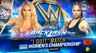 Charlotte Flair Vs Ronda Rousey - I Quit Match -  Campeonato Femenino de SmackDown - Wrestlemania Backlash 2022