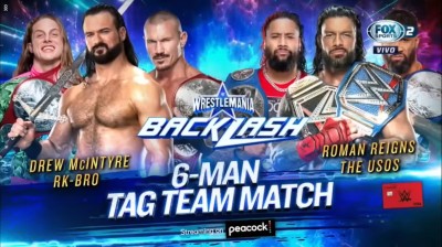 Drew McIntyre y RK-Bro Vs The Bloodline - Wrestlemania Backlash 2022