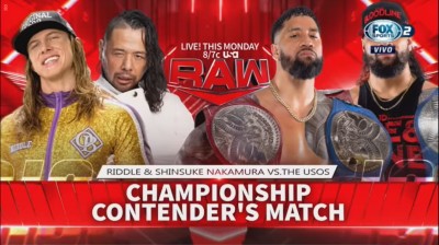 Riddle y Shinsuke Nakamura Vs The Usos - RAW 30/05/2022