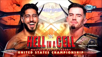 Theory Vs Mustafa Ali - Campeonato de los Estados Unidos - Hell In a Cell 2022