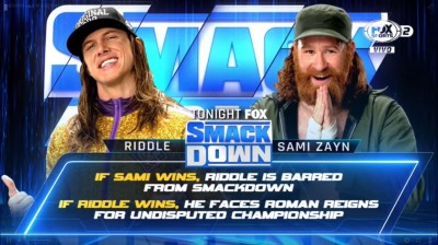 Riddle Vs Sami Zayn - SmackDown 10/06/2022